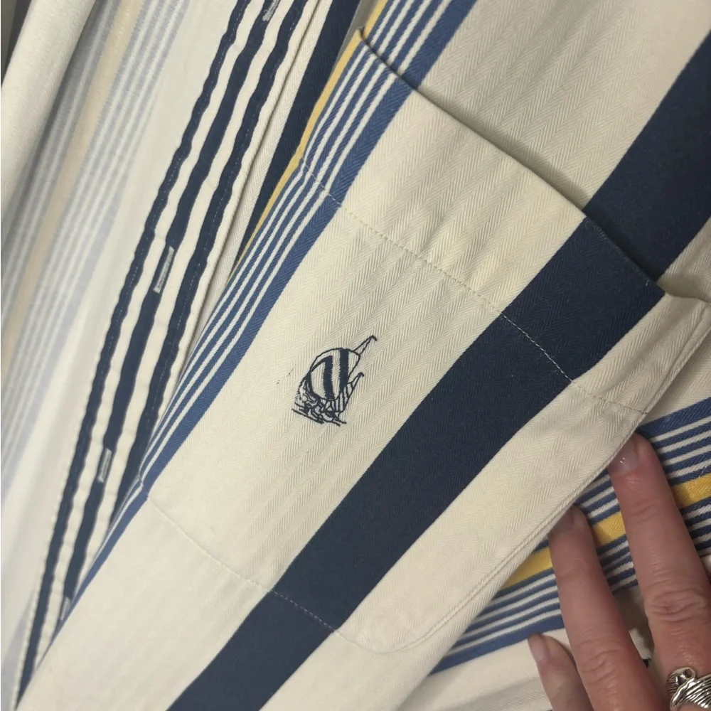 Nautica Men's Striped Blue and Yellow Shirt